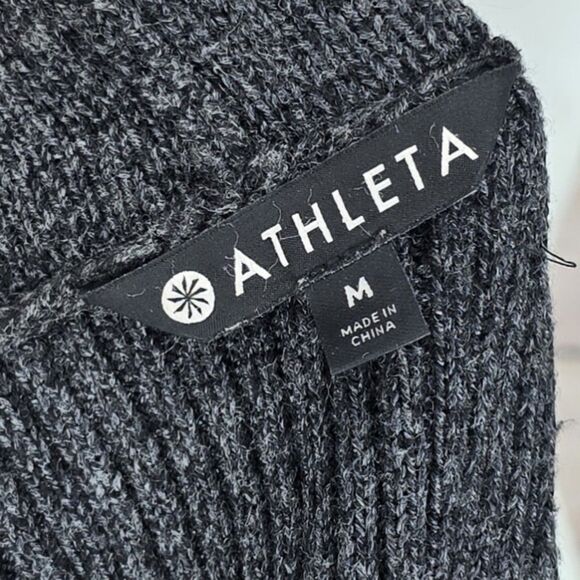Athleta Knit Grey Sentinel Thermolite Merino Wool Blend Heavyweight Sweater Med - Picture 8 of 8